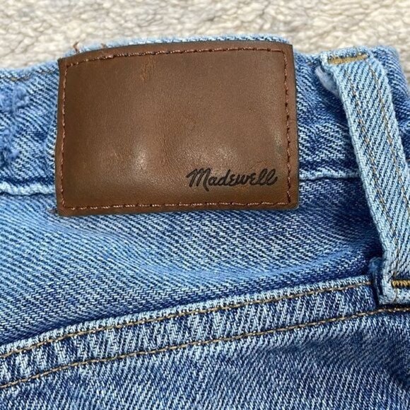 Madewell The Momjean in Melva Wash Light Blue High Rise Rigid Denim - Picture 7 of 14